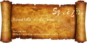 Szedlár Ákos névjegykártya